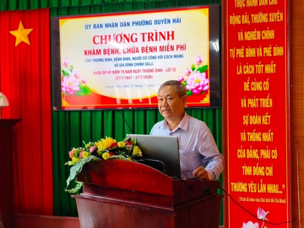 BỆNH VIỆN NGUYỄN TRÃI KHÁM, PHÁT THUỐC MIỄN PHÍ TẠI VĨNH LONG NHÂN NGÀY THƯƠNG BINH – LIỆT SĨ 27/7